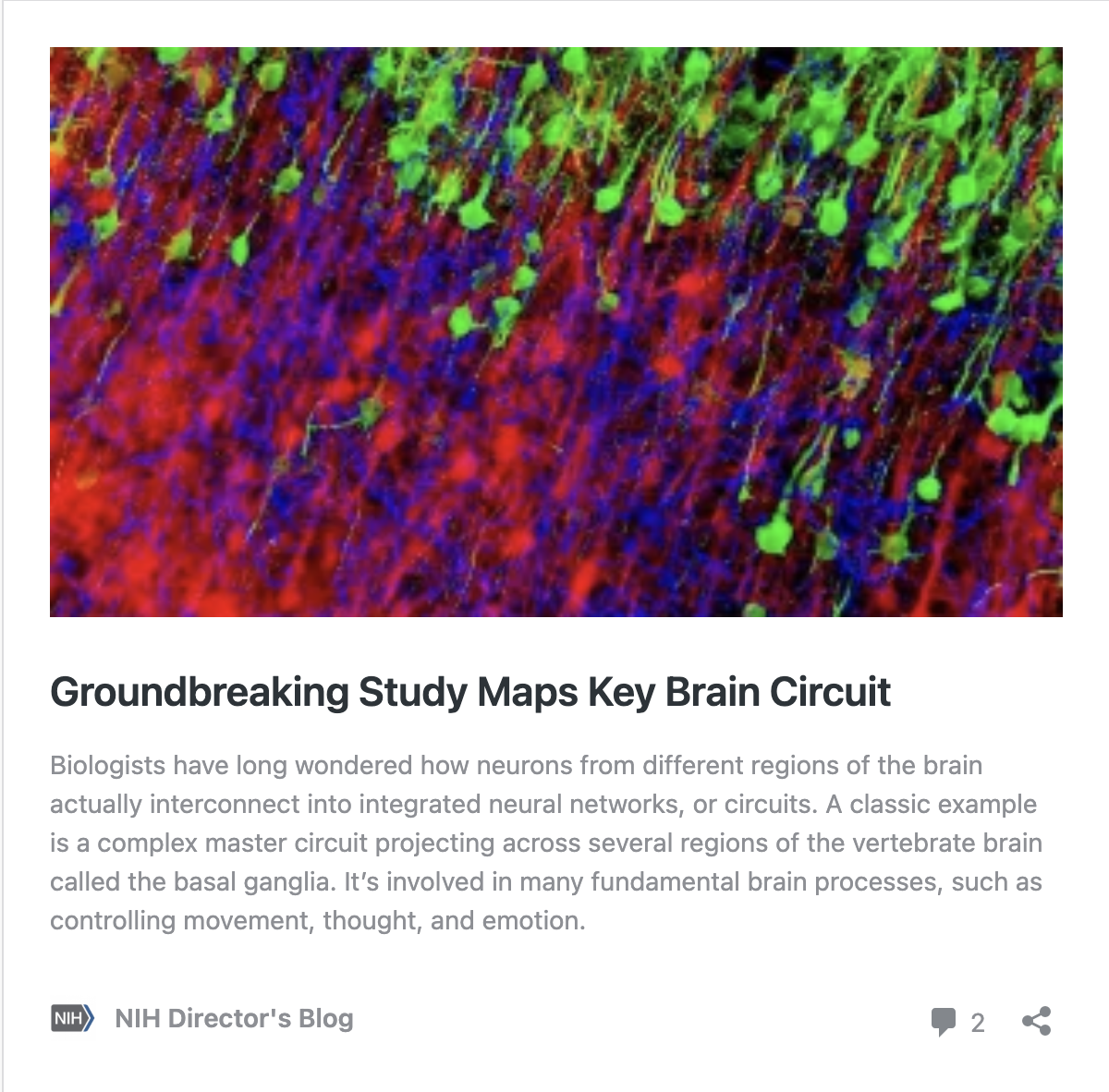 NIH Director’s blog: Groundbreaking Study Maps Key Brain Circuit